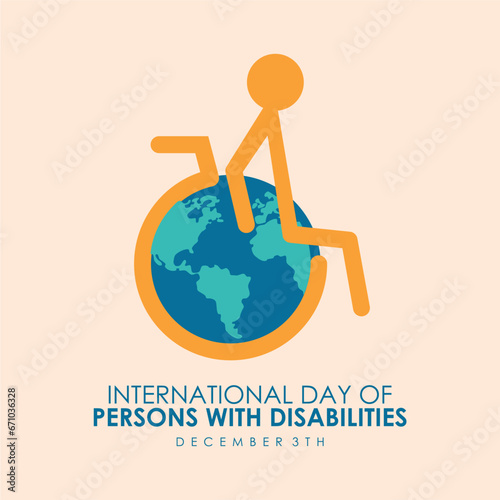 flat international day of people with disability poster template vector stock