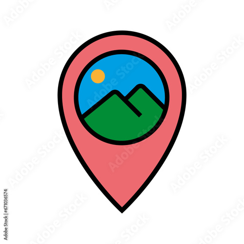 Free Download map pointer with picture icon vector - GFXLoad