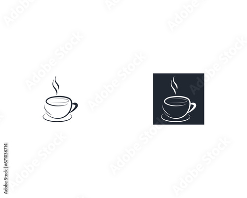 Coffee house minimal logo design template for drink or restaurant, Coffee house logo line design,a cup of coffee vector line art icon template creative and unique concept premium vector illustration
