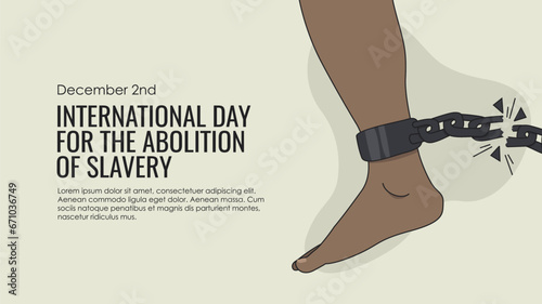 International Day for the Abolition of Slavery banner template vector © margakarya