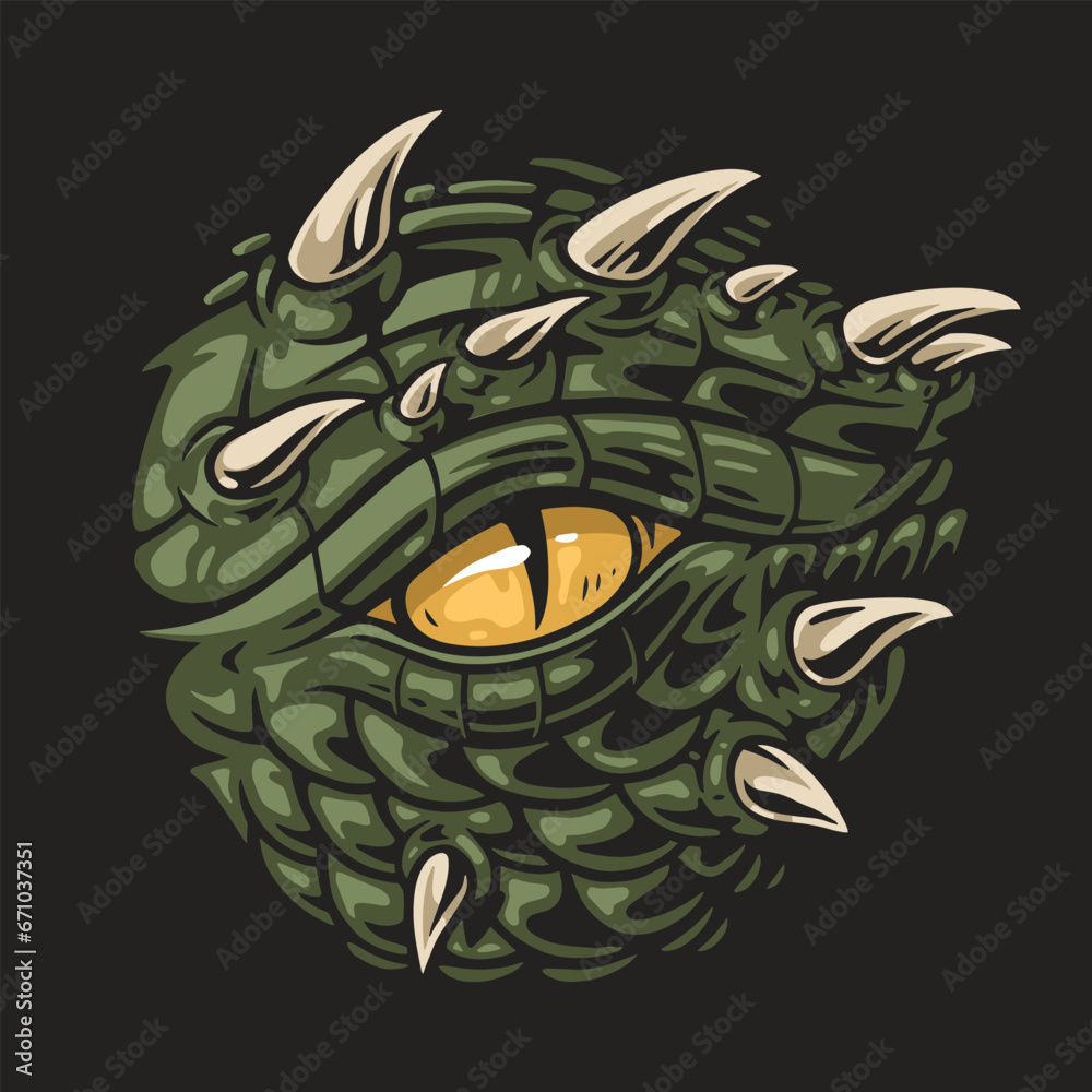 Obraz premium Scary dragon eye sticker colorful