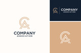 Simple Classic Initial Letter CA AC Monogram Brand logo design