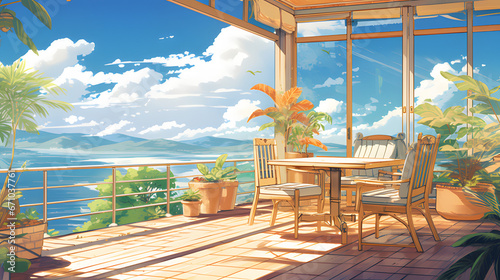 outdoor cafe on the beach