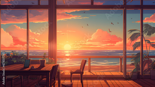 sunset on the beach