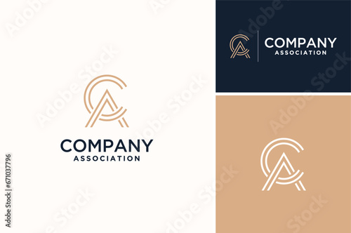 Simple Classic Initial Letter CA AC Monogram Brand logo design photo