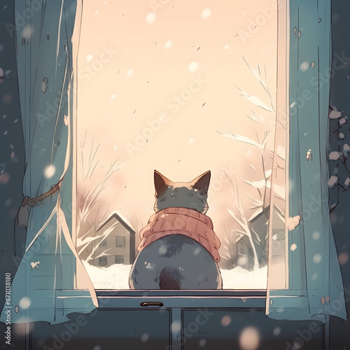 cat on window