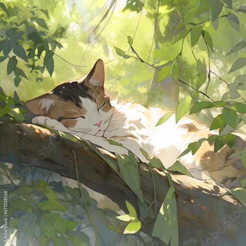 cat on the tree