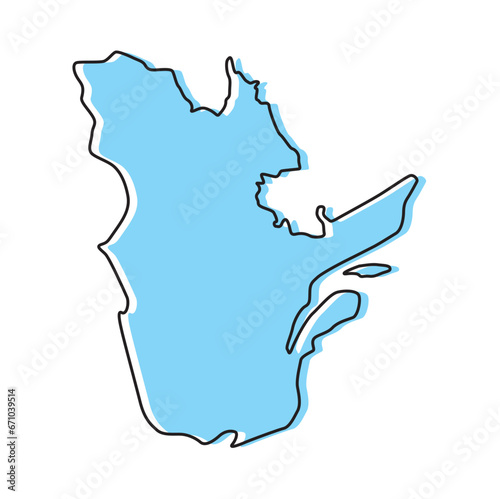 quebec map, quebec vector, quebec outline, quebec stylized