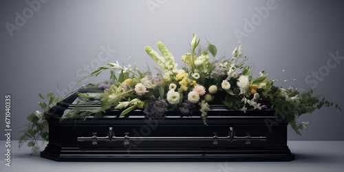 A Casket With Flowers