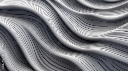  an abstract background with wavy lines in white and grey colors. generative ai
