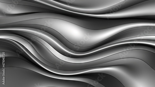  an abstract silver background with wavy lines and curves in the center. generative ai © Nadia