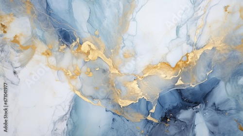  a painting with gold and blue colors on it's surface. generative ai © Nadia