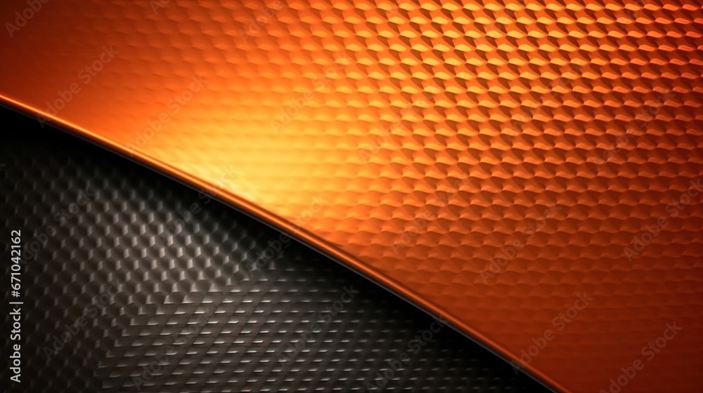  an orange and black abstract background with a metallic pattern on it.  generative ai