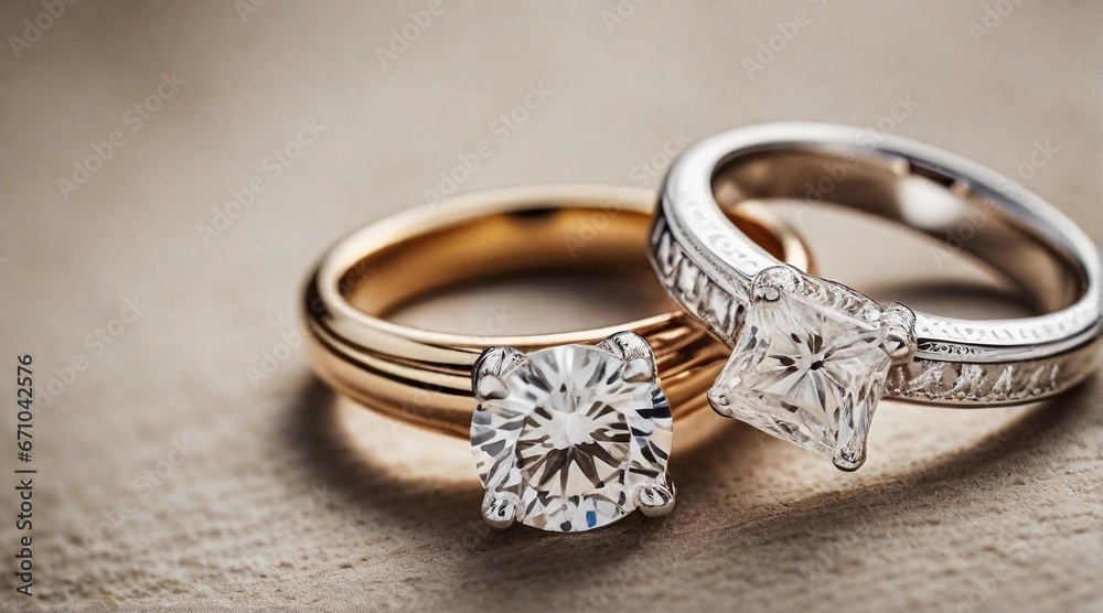 Portrait of Engagement Rings against textured background, background image, AI generated Portrait of Engagement Rings against textured background, background image, AI generated