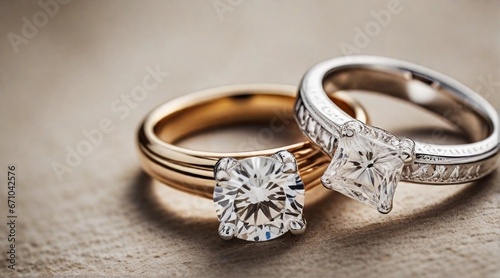 Portrait of Engagement Rings against textured background, background image, AI generated