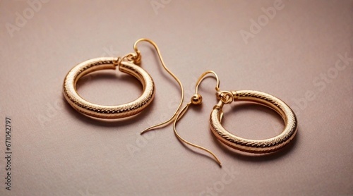 Portrait of Hoop Earrings against textured background, background image, AI generated