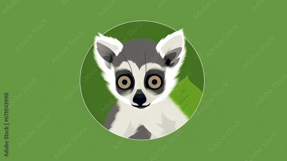  a picture of a small animal in a green circle with leaves.  generative ai