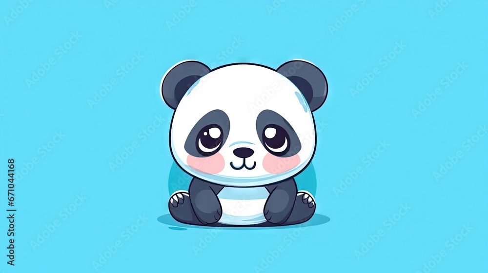  a panda bear sitting on the ground with its eyes closed.  generative ai