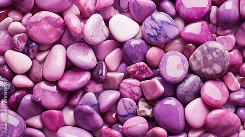  a pile of pink and purple rocks next to each other.  generative ai © Nadia