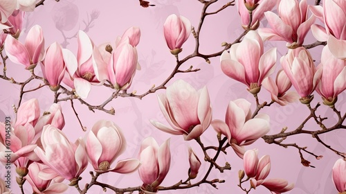  a pink background with a bunch of pink flowers on it. generative ai