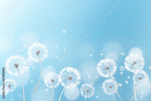 Beautiful fantasy abstract 3d dandelions on a light © Tymofii