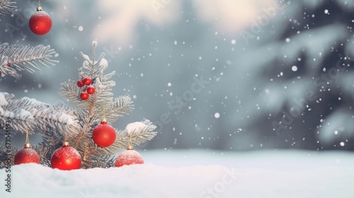 Beautiful festive Christmas snowy background