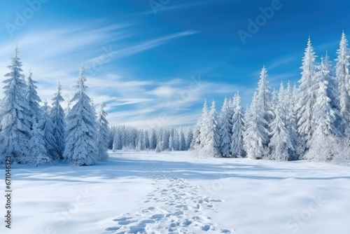 Beautiful panorama of nature of winter forest © Tymofii
