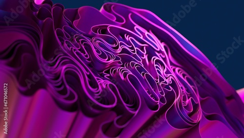 Mesmerizing flow of intertwined vivid colors creating an abstract  organic form. Perfect balance of warmth and coolness in one 3d illustration