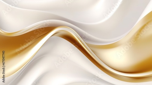 Luxury futuristic 3D abstract gold background. Shine gradient illustration, minimal. Digital luxury drawing for interior design, fashion textile, wallpaper, website