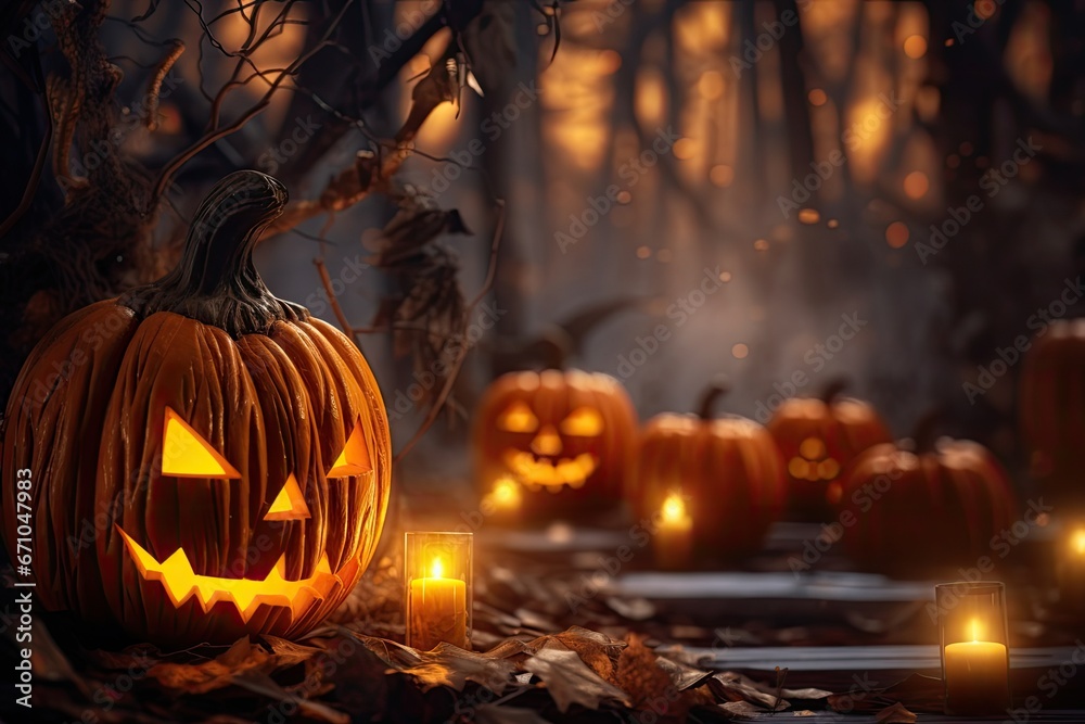 Holiday decoration for Halloween, glowing pumpkin Holiday decoration for Halloween, glowing pumpkin