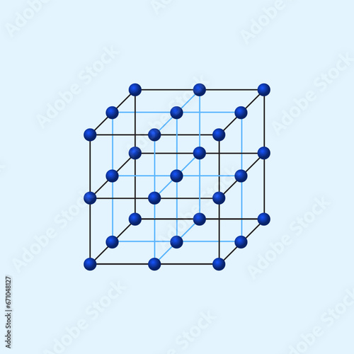 Lattice structure formation atoms chemistry chemical sign symbol icon design vector