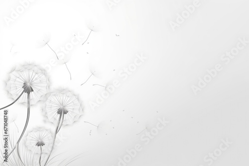 Elegant Condolence Card With Dandelion On Neutral Background photo