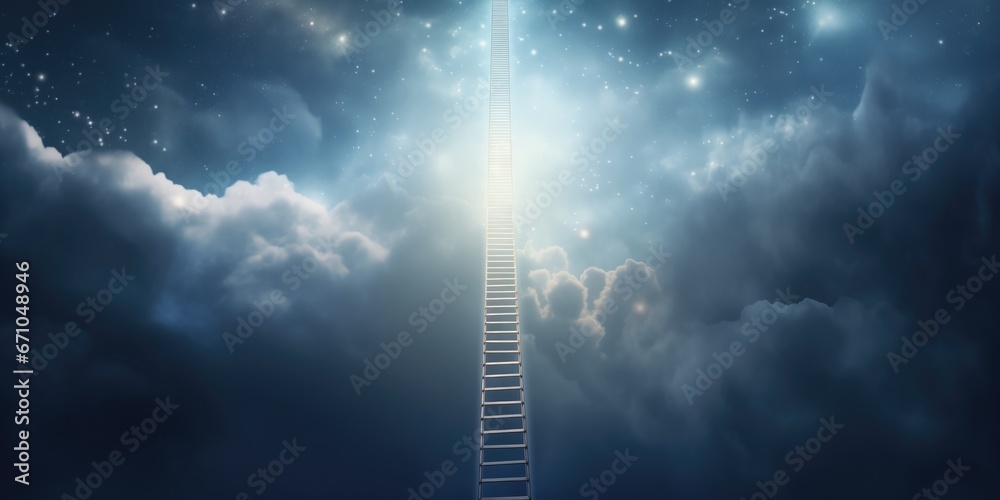 Enlightenment And Spirituality The Ladder To Heaven - obrazy, fototapety, plakaty 
