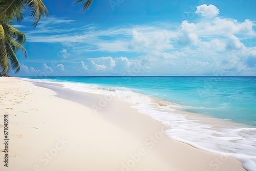 Paradise beach with white sand and crystal clear water