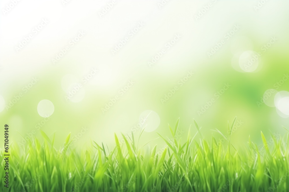 Fresh Green Grass Background In Sunny Summer Day