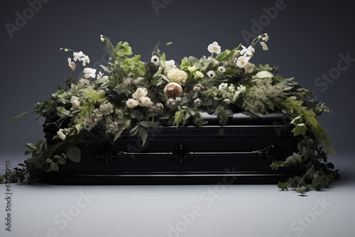 Floraladorned Funeral Scene, Symbolic Farewell photo