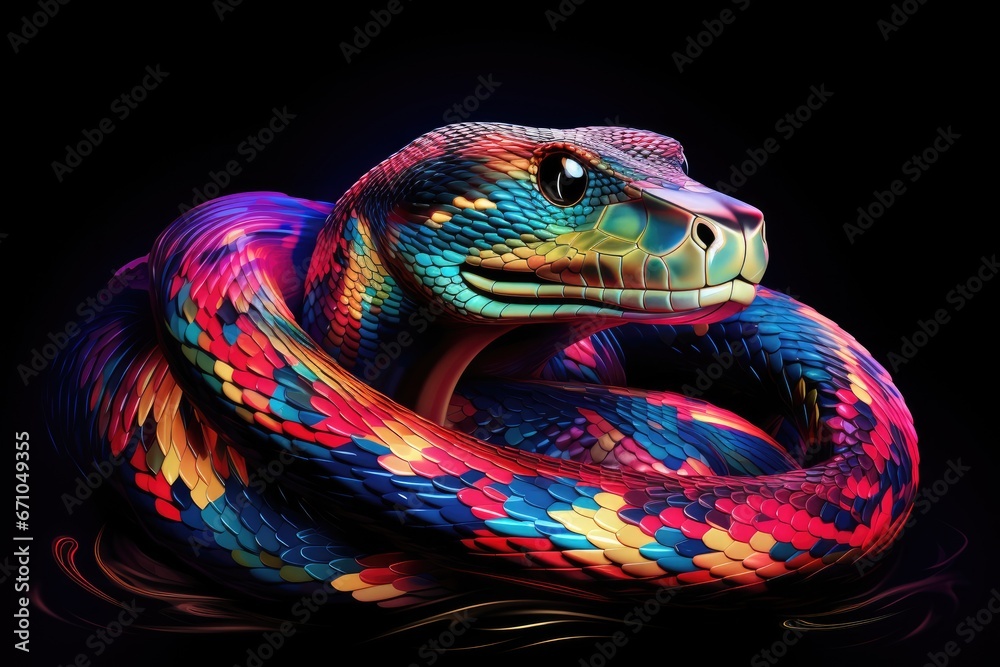 Python in abstract graphic highlighters lines rainbow Python in abstract graphic highlighters lines rainbow