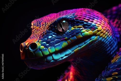 Python in abstract graphic highlighters lines rainbow