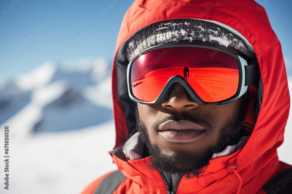 Generative AI creative illustration wintertime activity snowboarding hiking mountain climbing Generative AI creative illustration wintertime activity snowboarding hiking mountain climbing