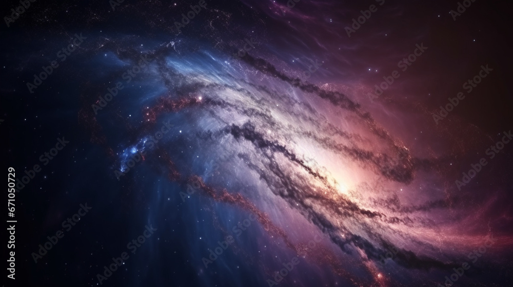 Fototapeta premium Exploring the Hyperrealistic Galactic Abyss - A Detailed Universe Representation