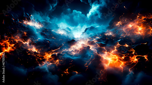 Vivid Colors Abstract Background with Flames