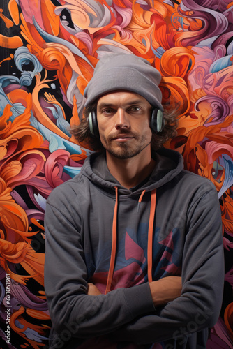 Portrait of a graffiti street artist 