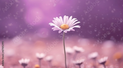  a single flower is in the middle of a field of daisies. generative ai