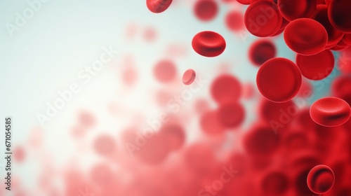 Red blood cells flowing through vein, Generative AI photo