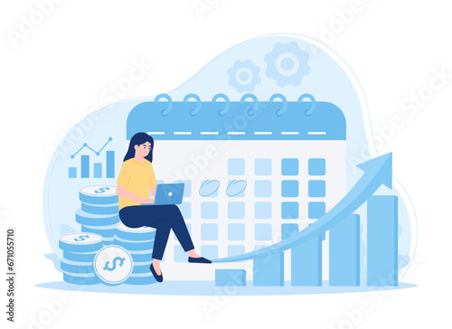 Time management personal management self-management concept flat illustration