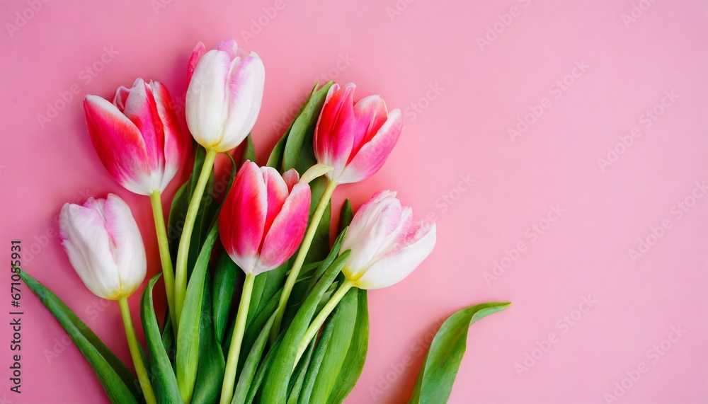Fototapeta premium bouquet of tulips for Valentine's Day