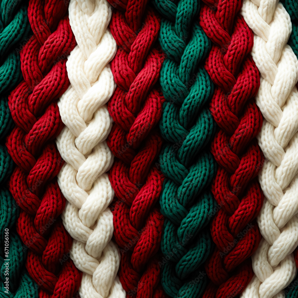 Colorful Textured Crochet Fabric in Macro Close-Up generated with AI