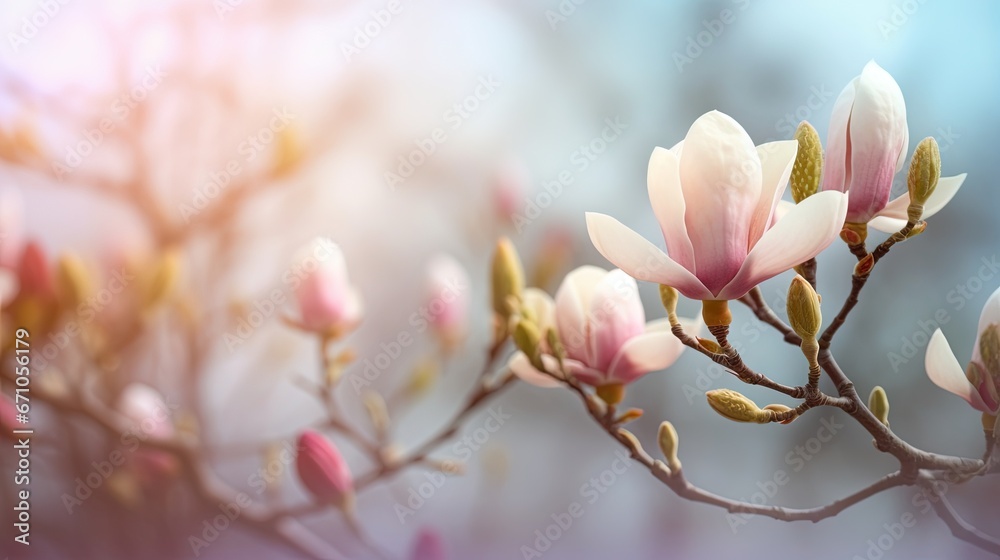 a close up of a tree with pink flowers on it. generative ai a close up of a tree with pink flowers on it. generative ai