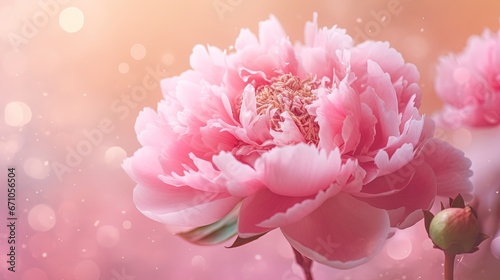  a close up of a pink flower on a blurry background. generative ai