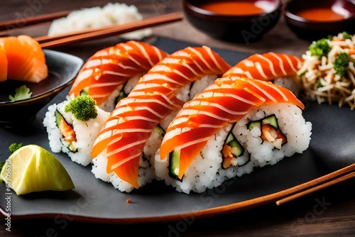 sushi, delicious and beautiful sushi roll